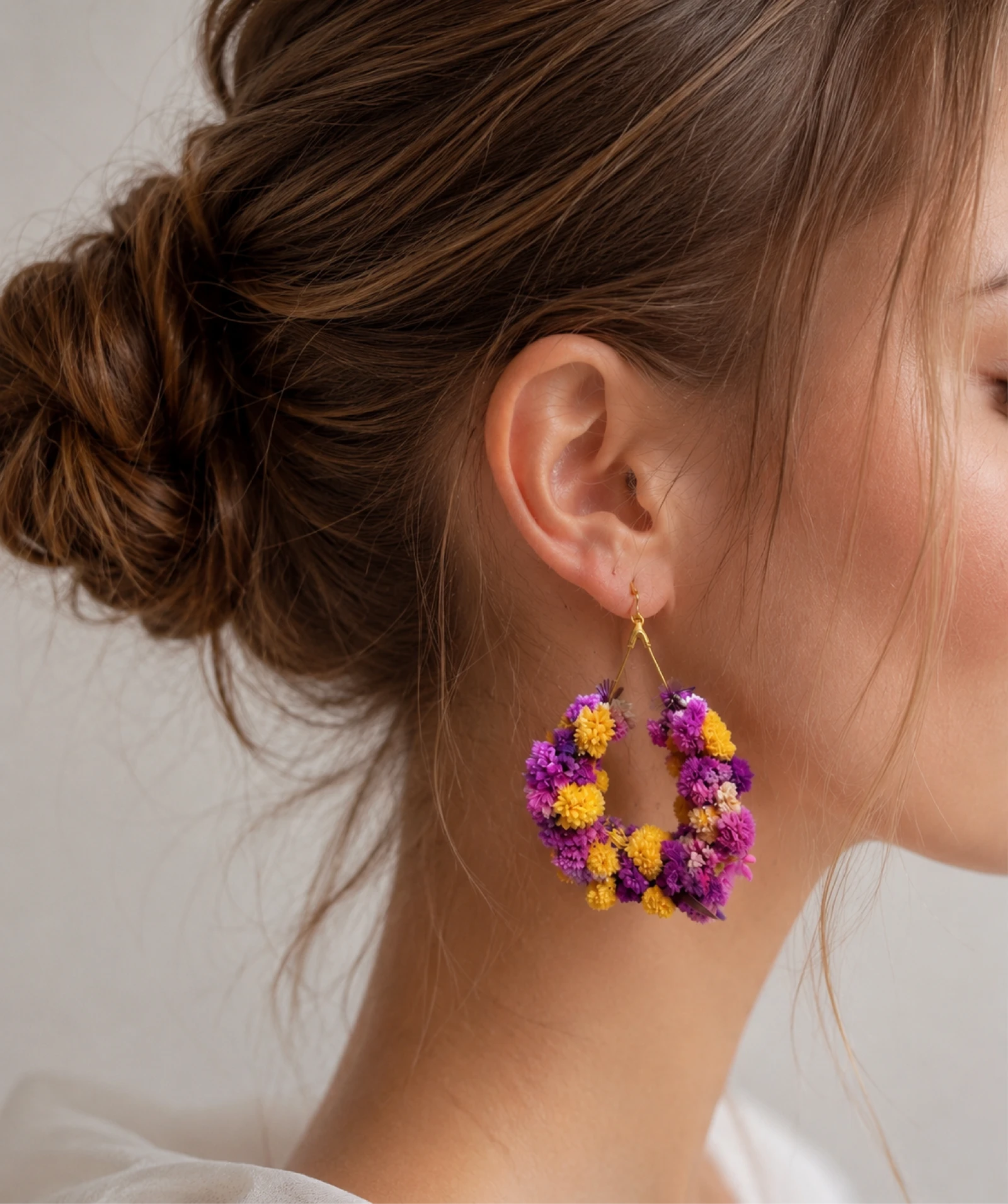 Boucles d'oreilles fait main gypsophile 